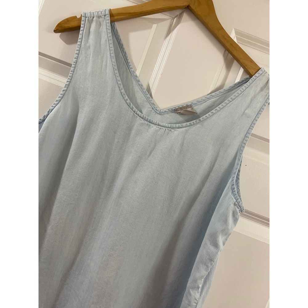 Chicos Womens Light Blue Tencel Lyocell V-Neck Tank Top Size 2 US 12/14